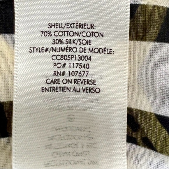 Alice & Olivia Geraldine Bow Tie Sleeve Striped Collared Tunic Top Size Small - Picture 6 of 7